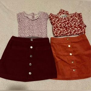 Girls skirts and tops